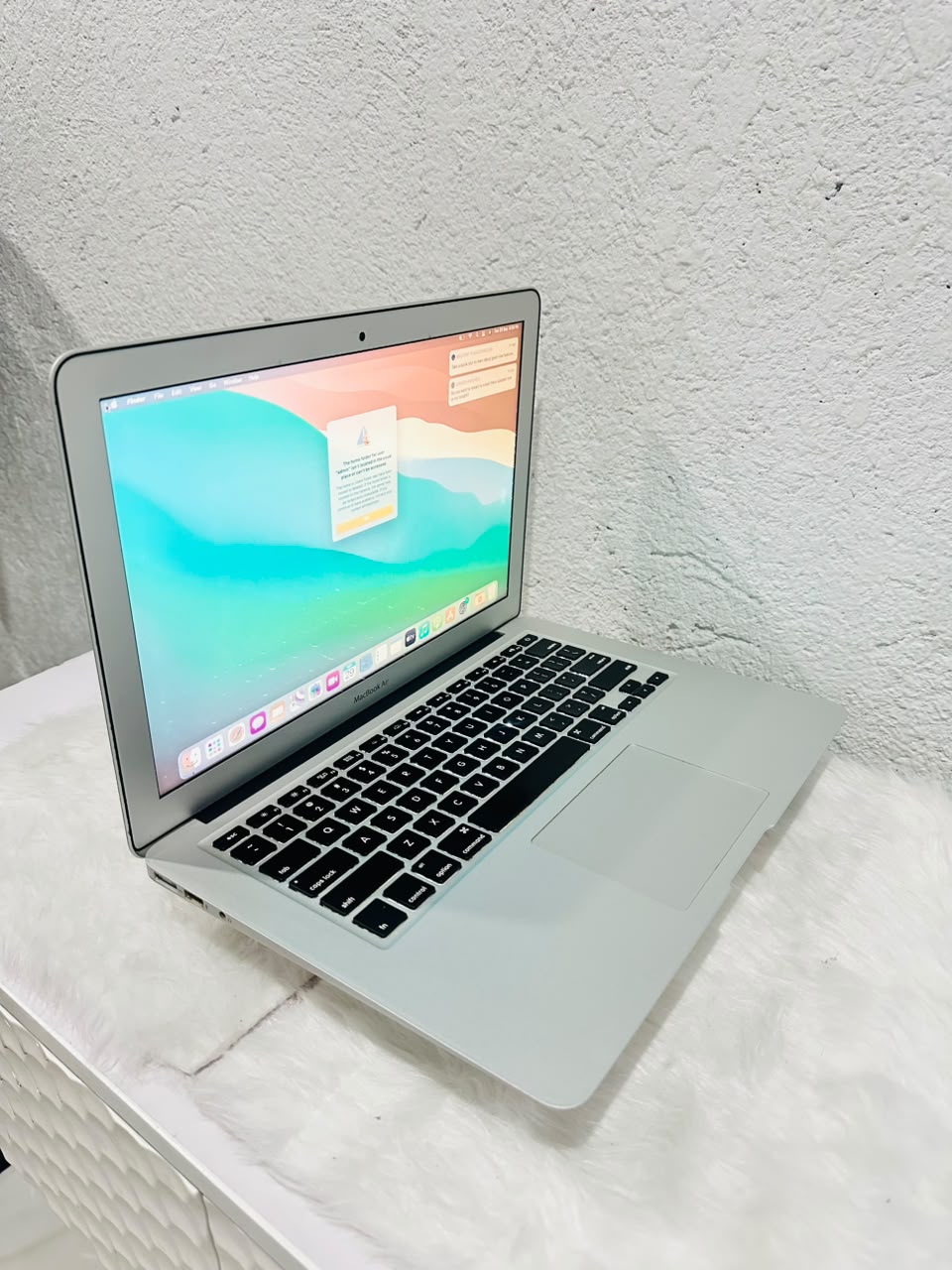 Used 2013 MacBook Air 13-inch, open, running macOS